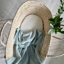 Paturica bebe Cosy tricotata din bumbac verde menta (2)